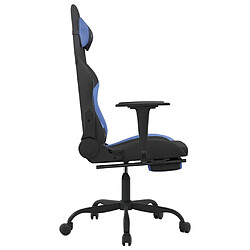 Avis vidaXL Chaise de jeu avec repose-pied Noir et bleu Tissu