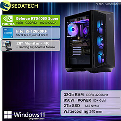 Sedatech Pack PC Gamer • Intel i5-12600KF • RTX4080 Super • 32Go RAM • 2To SSD M.2 • Windows 11 • Moniteur 28"