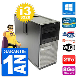 PC Tour Dell 7010 Intel Core i3-3220 RAM 8Go Disque Dur 2To Windows 10 Wifi - Occasion