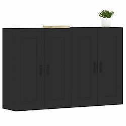 Avis Maison Chic Lot de 2 Armoires murales,Meuble de Rangement,Armoire Suspendue noir bois d'ingénierie -MN47000