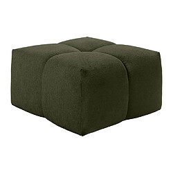 Vente-Unique Pouf carré en tissu texturé vert TRIMALDI