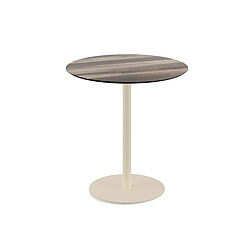 Materiel Chr Pro Urban table de bistrot avec piètement sable + plateau HPL aspect bois Ø70 cm - Veba