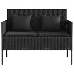 Acheter Maison Chic Banc de jardin avec coussins | Banquette de jardin | Chaise Relax noir résine tressée -MN79040