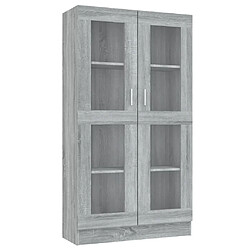 vidaXL Armoire à vitrine Sonoma gris 82,5x30,5x150cm Bois d'ingénierie