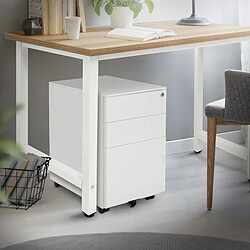 Caisson roulant avec trois tiroirs 39x50x56 cm Blanc en acier ML-Design ML-Design Caisson à 3 Tiroirs avec Roulettes Acier Blanc 39x50x56 cm Armoire Mobile Dossiers/Documents Verrouillable Meuble Rangement Cabinet Stockage Organisateur Moderne Armoire Bureau/Salle d’Étude