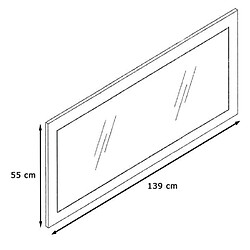 Mpc Miroir Laqué Blanc 139 Cm