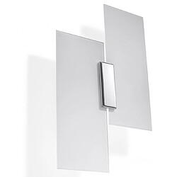 Luminaire Center Applique murale FABIANO verre/acier blanc/chrome 2 ampoules