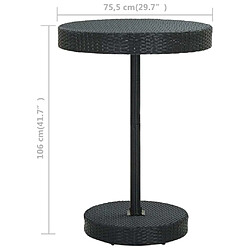 Acheter vidaXL Table de jardin Noir 75,5x106 cm Résine tressée