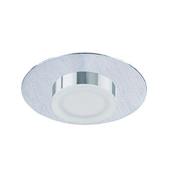 Luminaire Center Plafonnier LED intégré Marcel Aluminium satiné, blanc givré