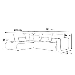 Acheter Courtois Laville Canapé d'angle gauche 5 places gris clair convertible - Soreno