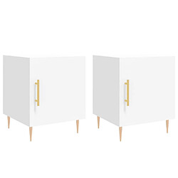 vidaXL Tables de chevet 2 pcs blanc 40x40x50 cm bois d’ingénierie