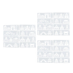 Acheter 24pcs Assortiment De Gabarit En Plastique De Dessin D'art De Pochoir