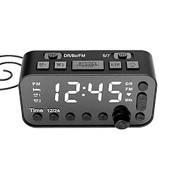 Avis Universal Radio FM DAB Réveil numérique LCD Rétroéclairage Double port USB Minuteur de sommeil Bureau Chambre Voyage |(Le noir)