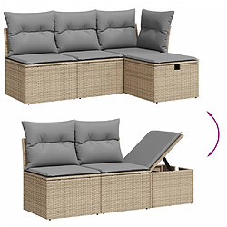 Avis vidaXL Salon de jardin avec coussins 6pcs mélange beige résine tressée