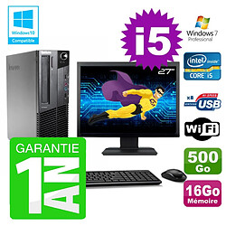 PC Lenovo M91p SFF Intel I5-2400 16Go Disque 500Go Graveur Wifi W7 Ecran 27" · Occasion 