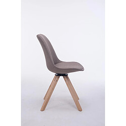 Avis Decoshop26 Chaise de salle à manger x1 chaise visiteur assise pivotant à 360° en tissu taupe piètement en bois carré clair 10_0003478