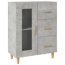 Maison Chic Buffet,Meuble de Rangement,commode pour salon,Cuisine gris béton 69,5x34x90 cm bois d'ingénierie -MN45068