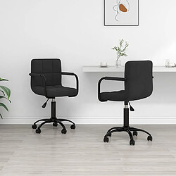 vidaXL Chaises pivotantes à manger lot de 2 noir velours