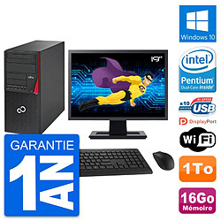 PC Tour Fujitsu P720 Ecran 19" Intel G3220 RAM 16Go Disque 1To Windows 10 Wifi - Occasion