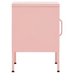 Avis vidaXL Tables de chevet 2 pcs Rose 35x35x51 cm Acier