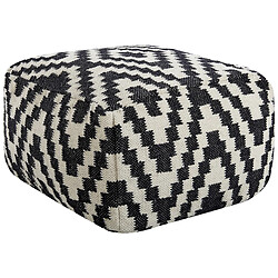 Beliani Pouf en laine noir et blanc 56 x 32 cm KNIDOS