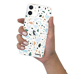 Coque iPhone 12 mini souple transparente Terrazzo Vert Motif Ecriture Tendance Evetane pas cher