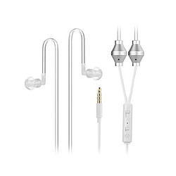 LUUCOZK Écouteurs binauraux universels anti-radiations de 3,5 mm avec micro pour iPhone - Blanc