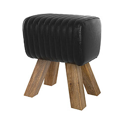 Rendez Vous Deco Tabouret Morena en cuir noir