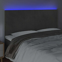 Avis Maison Chic Tête de lit scandinave à LED,meuble de chambre Gris foncé 200x5x118/128 cm Velours -MN48405