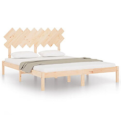 Maison Chic Lit Moderne Chambre - Cadre/structure de lit pour adulte 160x200 cm Bois massif -MN67064