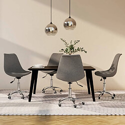 vidaXL Chaises pivotantes à manger lot de 4 Gris clair Tissu