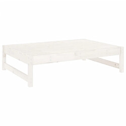 vidaXL Repose-pied de jardin 120x80 cm blanc bois de pin massif