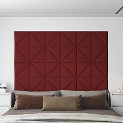 vidaXL Panneaux muraux 12 pcs Rouge bordeaux 30x30 cm Tissu 0,54 m²