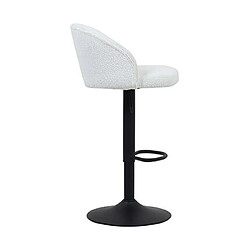 Acheter Mes Lot de 2 chaises de bar H63/84 cm en tissu bouclette blanc - ARJA