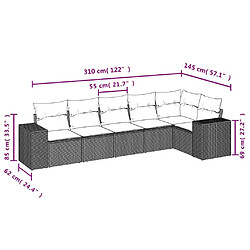 Avis Maison Chic Ensemble Tables et chaises d'extérieur 6pcs avec coussins,Salon de jardin gris résine tressée -GKD954388