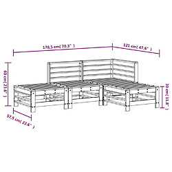 vidaXL Salon de jardin 4 pcs gris bois massif de pin pas cher