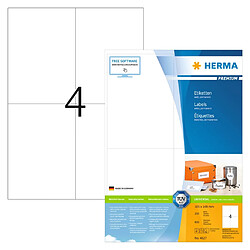 HERMA Étiquettes permanentes PREMIUM A4 105x148 mm 200 Feuilles Blanc 