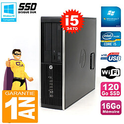 PC HP Compaq 8300 SFF Core I5-3470 RAM 16Go Disque 120Go SSD Graveur DVD Wifi W7 - Occasion