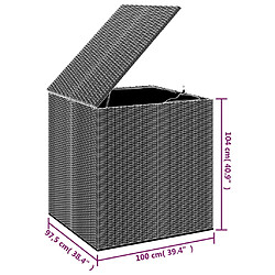 Acheter vidaXL Boîte à coussins de jardin Résine tressée 100x97,5x104 cm Noir