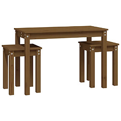 Acheter vidaXL Tables gigognes 3 pcs Marron miel Bois de pin massif