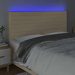 Avis Maison Chic Tête de lit scandinave à LED,meuble de chambre Crème 200x5x118/128 cm Tissu -MN64174