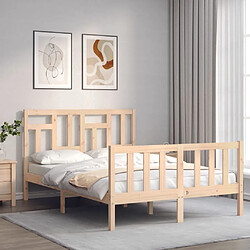 Avis Maison Chic Cadre/structure de lit avec tête de lit pour adulte - Lit Moderne Chambre 120x200 cm bois massif -MN27789