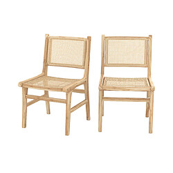 Rendez Vous Deco Chaise Kyla en bois de teck et rotin (lot de 2)