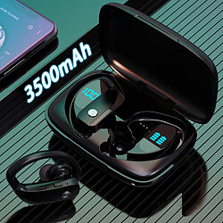 GUPBOO Casque Bluetooth 5.1 avec écran LED Casque sans fil TWS Stéréo 3500mAh Boîte de charge Casque Casque de jeu de sport pour 