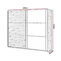 Avis Mes Armoire 2 portes coulissantes 250x66x218 cm décor chêne - YLIES