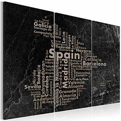 Paris Prix Tableau 3 Panneaux Text Map of Spain on the Blackboard 60 x 90 cm 