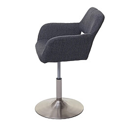 Avis Mendler Chaise de salle à manger HWC-A50 III, style rétro années 50, tissu ~ gris foncé, pied en métal brossé