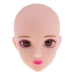 Tête de Poupée tête mannequin Pratique Maquillage Tête de Poupée Décor 1/6 BJD Poupée - Yeux Noirs