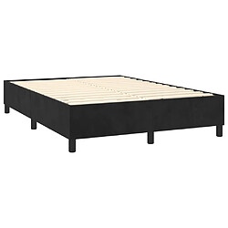 Avis vidaXL Sommier à lattes de lit avec matelas Noir 140x190 cm Velours