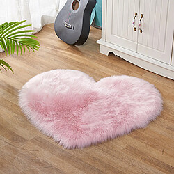 LUUCOZK Tapis moelleux en fausse fourrure, tapis à poils longs pour chambre à coucher, salon, rose-50x70cm 